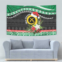 Vanuatu Pig's Tusk Meri Krismas! Tapestry Vanuatuan Sand Drawing Pattern - Polynesian Pride
