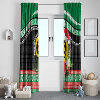 Vanuatu Pig's Tusk Meri Krismas! Window Curtain Vanuatuan Sand Drawing Pattern - Polynesian Pride