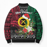 Vanuatu Pig's Tusk Meri Krismas! Bomber Puffer Jacket Vanuatuan Ancient Art Spirit - Polynesian Pride