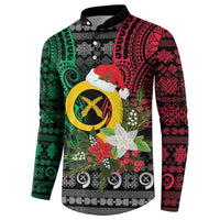 Vanuatu Pig's Tusk Meri Krismas! Button Sweatshirt Vanuatuan Ancient Art Spirit - Polynesian Pride