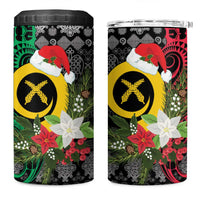 Vanuatu Pig's Tusk Meri Krismas! 4 in 1 Can Cooler Tumbler Vanuatuan Ancient Art Spirit - Polynesian Pride