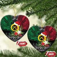 Vanuatu Pig's Tusk Meri Krismas! Ceramic Ornament Vanuatuan Ancient Art Spirit LT9 Heart Black - Polynesian Pride