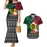 Vanuatu Pig's Tusk Meri Krismas! Couples Matching Mermaid Dress and Hawaiian Shirt Vanuatuan Ancient Art Spirit - Polynesian Pride