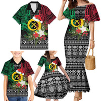 Vanuatu Pig's Tusk Meri Krismas! Family Matching Mermaid Dress and Hawaiian Shirt Vanuatuan Ancient Art Spirit - Polynesian Pride