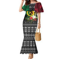 Vanuatu Pig's Tusk Meri Krismas! Family Matching Mermaid Dress and Hawaiian Shirt Vanuatuan Ancient Art Spirit - Polynesian Pride
