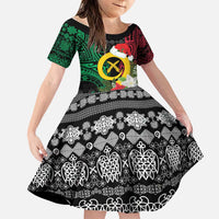 Vanuatu Pig's Tusk Meri Krismas! Family Matching Off The Shoulder Long Sleeve Dress and Hawaiian Shirt Vanuatuan Ancient Art Spirit - Polynesian Pride