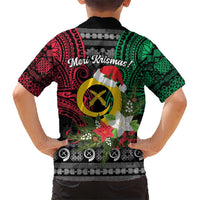 Vanuatu Pig's Tusk Meri Krismas! Family Matching Short Sleeve Bodycon Dress and Hawaiian Shirt Vanuatuan Ancient Art Spirit - Polynesian Pride