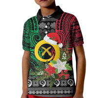 Vanuatu Pig's Tusk Meri Krismas! Kid Polo Shirt Vanuatuan Ancient Art Spirit - Polynesian Pride