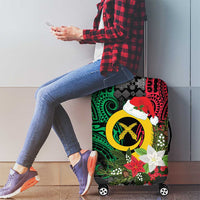 Vanuatu Pig's Tusk Meri Krismas! Luggage Cover Vanuatuan Ancient Art Spirit - Polynesian Pride