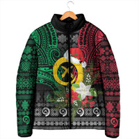 Vanuatu Pig's Tusk Meri Krismas! Padded Jacket Vanuatuan Ancient Art Spirit - Polynesian Pride