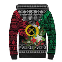 Vanuatu Pig's Tusk Meri Krismas! Sherpa Hoodie Vanuatuan Ancient Art Spirit - Polynesian Pride