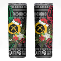 Vanuatu Pig's Tusk Meri Krismas! Skinny Tumbler Vanuatuan Ancient Art Spirit - Polynesian Pride