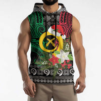 Vanuatu Pig's Tusk Meri Krismas! Sleeveless Hoodie Vanuatuan Ancient Art Spirit - Polynesian Pride