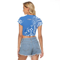 Kosrae Constitution Day Personalised Raglan Cropped T Shirt Kusaie Hook Tattoo Special Polynesian Pattern LT9 - Polynesian Pride