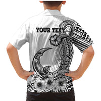 Ia Orana Tahiti Personalised Family Matching Mermaid Dress and Hawaiian Shirt French Polynesia Hook Tattoo Special White Color LT9