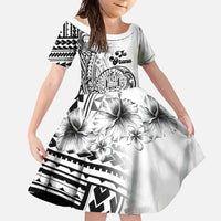 Ia Orana Tahiti Personalised Family Matching Mermaid Dress and Hawaiian Shirt French Polynesia Hook Tattoo Special White Color LT9