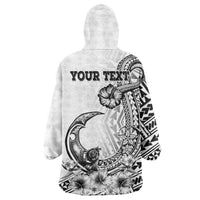Ia Orana Tahiti Personalised Wearable Blanket Hoodie French Polynesia Hook Tattoo Special White Color LT9