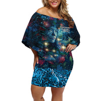 New Zealand Matariki Pohutukawa Off Shoulder Short Dress Te Mauri te Ora LT9 Women Art - Polynesian Pride
