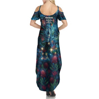 New Zealand Matariki Pohutukawa Summer Maxi Dress Te Mauri te Ora LT9 - Polynesian Pride