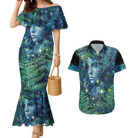 New Zealand Matariki Tupuanuku Couples Matching Mermaid Dress and Hawaiian Shirt Te W o te Hauhake LT9 Art - Polynesian Pride