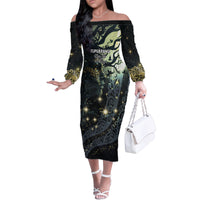 New Zealand Matariki Tupuarangi Family Matching Off The Shoulder Long Sleeve Dress and Hawaiian Shirt Ngā Kai o te Rangi