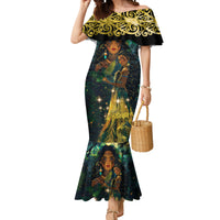 New Zealand Matariki Mermaid Dress Rongo Mori Wellbeing and Good Luck LT9 Women Art - Polynesian Pride