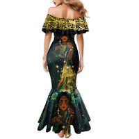 New Zealand Matariki Mermaid Dress Rongo Mori Wellbeing and Good Luck LT9 - Polynesian Pride