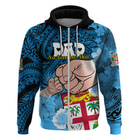 Custom Fathers Day Polynesian Islands Fiji Hoodie Dad Au Lomani Iko Polynesian Flowers Tribal LT9 Zip Hoodie Blue - Polynesian Pride