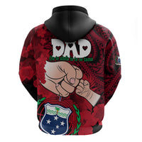 Dads Day Samoa Hoodie Dad Ou Te Alofa Ia Te Oe Tama Red Polynesian Flowers Tribal LT9 - Polynesian Pride