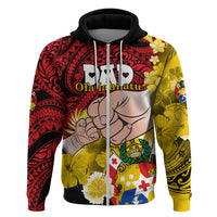 Custom Dads Day Tonga Hoodie Dad ofa lahi atu Polynesian Flowers Tribal LT9 Zip Hoodie Red - Polynesian Pride