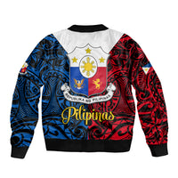 125th Independence Anniversary Philippines Bomber Jacket Polynesian Pilipinas Flag Style - Black LT9 - Polynesian Pride