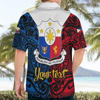 Personalised 125th Independence Anniversary Philippines Hawaiian Shirt Polynesian Pilipinas Flag Style - Black LT9 - Polynesian Pride