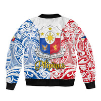 Polynesian Philippines Sleeve Zip Bomber Jacket Pilipinas Flag Style for 125th Independence Anniversary White LT9 - Polynesian Pride