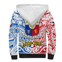 Personalised Polynesian Philippines Sherpa Hoodie Pilipinas Flag Style for 125th Independence Anniversary White LT9 - Polynesian Pride