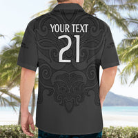 (Custom Text And Number) New Zealand Rugby Hawaiian Shirt All Black Fern with Maori Tribal Pattern LT9 - Polynesian Pride