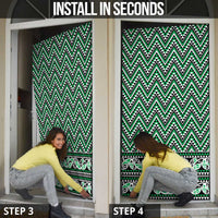 New Zealand Maori Niho Taniwha Door Cover Kakariki Mangopare and Puhoro Pattern - Polynesian Pride