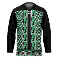 New Zealand Maori Niho Taniwha Hockey Jersey Kakariki Mangopare and Puhoro Pattern LT9 Unisex Green - Polynesian Pride