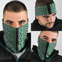 New Zealand Maori Niho Taniwha Neck Gaiter Kakariki Mangopare and Puhoro Pattern - Polynesian Pride