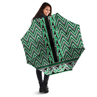 New Zealand Maori Niho Taniwha Umbrella Kakariki Mangopare and Puhoro Pattern - Polynesian Pride