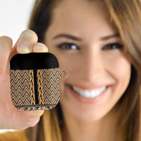 New Zealand Maori Niho Taniwha AirPods Case Karaka Mangopare and Puhoro Pattern LT9 Gold - Polynesian Pride