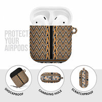New Zealand Maori Niho Taniwha AirPods Case Karaka Mangopare and Puhoro Pattern LT9 - Polynesian Pride