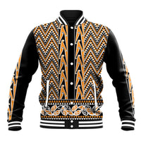 New Zealand Maori Niho Taniwha Baseball Jacket Karaka Mangopare and Puhoro Pattern LT9 Unisex Gold - Polynesian Pride