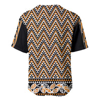 New Zealand Maori Niho Taniwha Baseball Jersey Karaka Mangopare and Puhoro Pattern