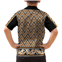 New Zealand Maori Niho Taniwha Family Matching Mermaid Dress and Hawaiian Shirt Karaka Mangopare and Puhoro Pattern