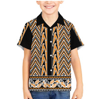 New Zealand Maori Niho Taniwha Family Matching Mermaid Dress and Hawaiian Shirt Karaka Mangopare and Puhoro Pattern