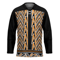 New Zealand Maori Niho Taniwha Hockey Jersey Karaka Mangopare and Puhoro Pattern LT9 Unisex Gold - Polynesian Pride