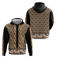 New Zealand Maori Niho Taniwha Zip Hoodie Karaka Mangopare and Puhoro Pattern