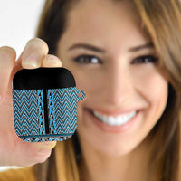 New Zealand Maori Niho Taniwha AirPods Case Kikorangi Mangopare and Puhoro Pattern LT9 Blue - Polynesian Pride