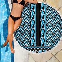 New Zealand Maori Niho Taniwha Beach Blanket Kikorangi Mangopare and Puhoro Pattern