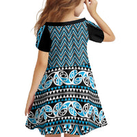New Zealand Maori Niho Taniwha Family Matching Tank Maxi Dress and Hawaiian Shirt Kikorangi Mangopare and Puhoro Pattern
